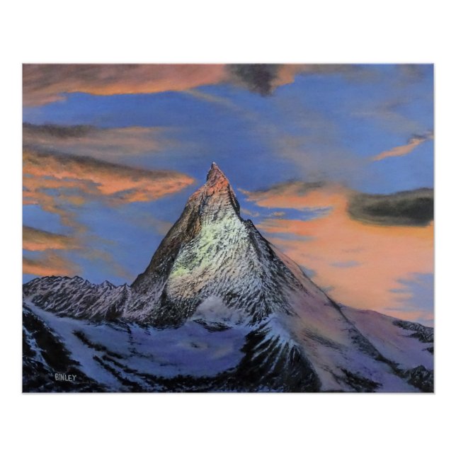 Glossy Poster - "The Matterhorn At Sunset" (Front)