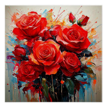 Glossy Poster - The Red Roses Artwork