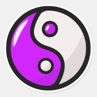 Glossy Purple Yin Yang in Balance