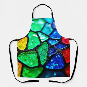 Glossy Rainbow Glass Mosaic Art Apron