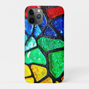 Glossy Rainbow Glass Mosaic Art iPhone 11 Pro Case