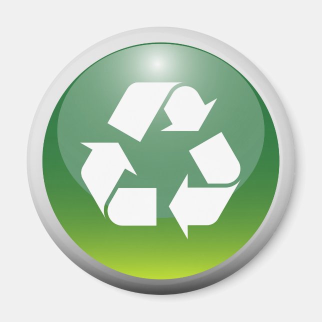 Glossy Recycling Sign Magnet (Front)