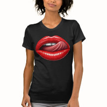 Glossy Red Lips with Tongue Pop Art Design