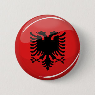 Glossy Round Albanian Flag 6 Cm Round Badge