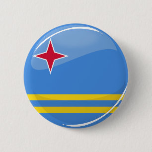 Glossy Round Aruba Flag 6 Cm Round Badge