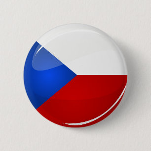 Glossy Round Czech Rep. Flag 6 Cm Round Badge