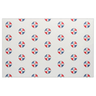 Glossy Round Dominican Republic Flag Fabric