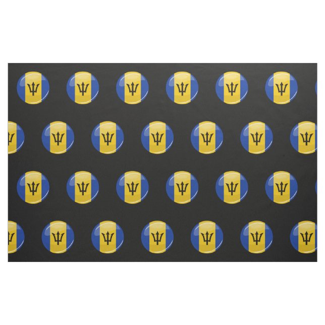 Glossy Round Flag of Barbados Fabric (Fat Quarter)
