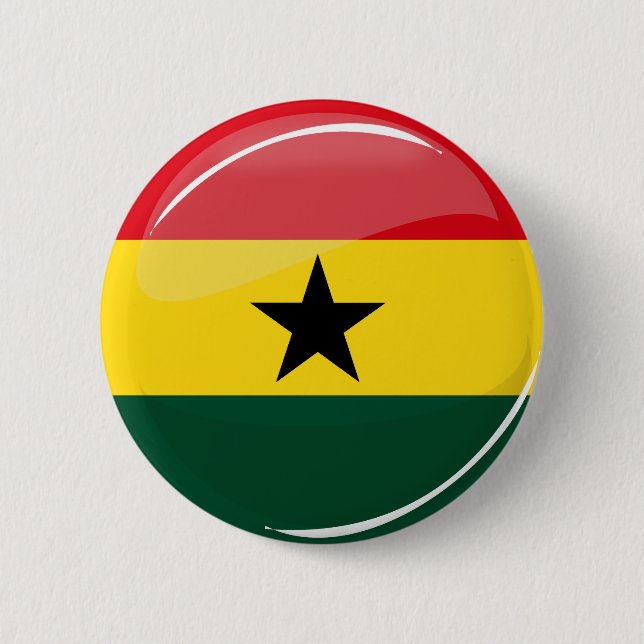 Glossy Round Ghanian Flag 6 Cm Round Badge (Front)