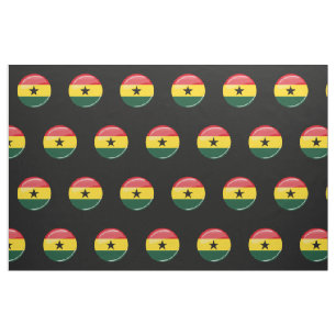 Glossy Round Ghanian Flag Fabric