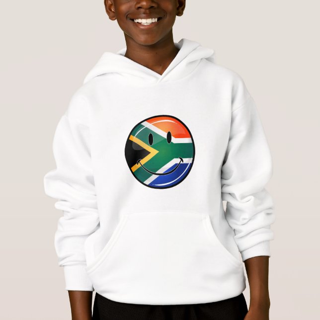 Glossy Round Happy South African Flag (Front)