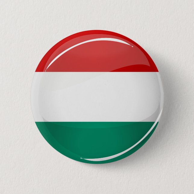Glossy Round Hungarian Flag 6 Cm Round Badge (Front)