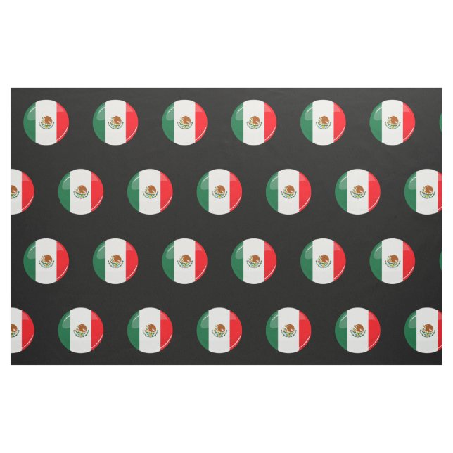 Glossy Round Mexican Flag Fabric (Fat Quarter)