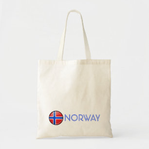 Glossy Round Norway Flag Tote Bag
