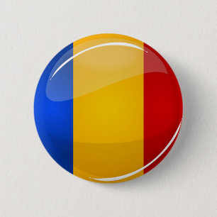 Glossy Round Romanian Flag 6 Cm Round Badge