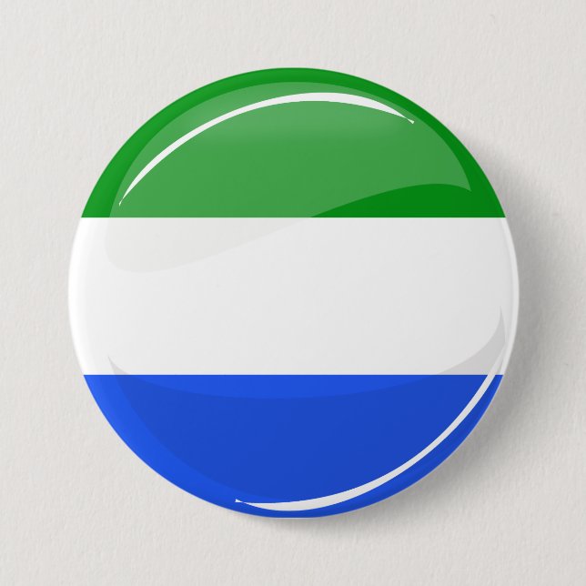Glossy Round Sierra Leone Flag 7.5 Cm Round Badge (Front)