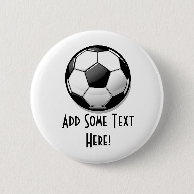 Glossy Round Soccer Ball 6 Cm Round Badge (Front)