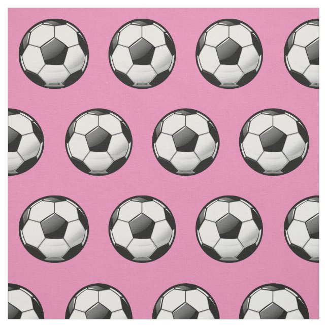 Glossy Round Soccer Ball Pink Fabric (Swatch)