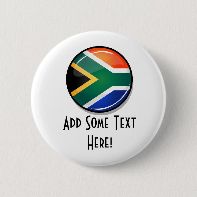 Glossy Round South African Flag 6 Cm Round Badge (Front)