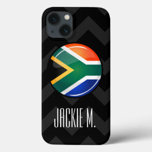 Glossy Round South African Flag iPhone 13 Case