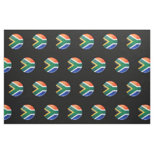 Glossy Round South African Flag Fabric
