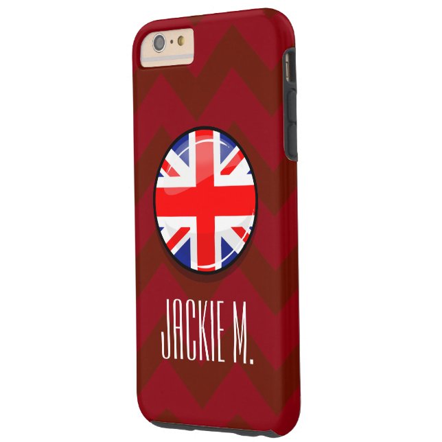 Glossy Round UK English Flag Case-Mate iPhone Case (Back Left)