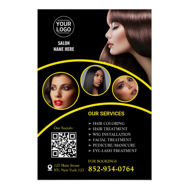 Glossy Salon Business Services  Poster (Front)