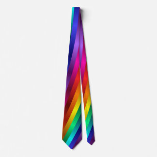 Glossy Shiny Rainbow Stripes Tie