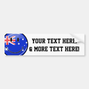 Glossy Smiling Australian Flag Bumper Sticker