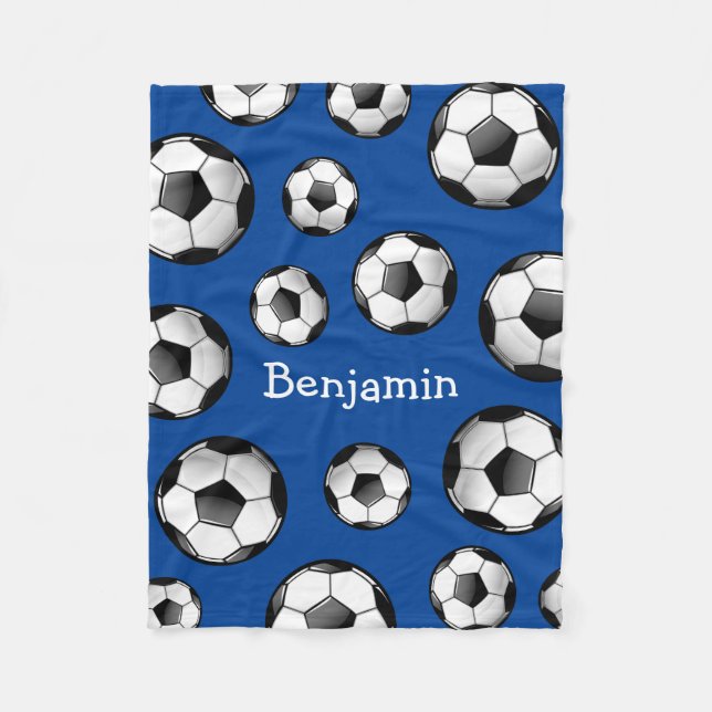 Glossy Soccer Ball Fleece Blanket (Front)