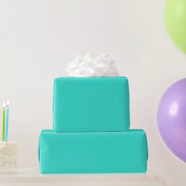 Glossy Solid Turquoise Wrapping Paper (Party Gifts)