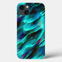 Glossy stained from cyan to blue, and red spots