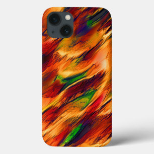 Glossy stained from orange to red, a little green iPhone 13 case