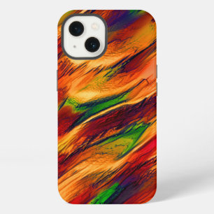 Glossy stained from orange to red, a little green iPhone 13 case