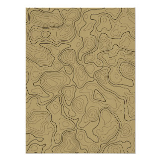 Glossy Topography Map Poster