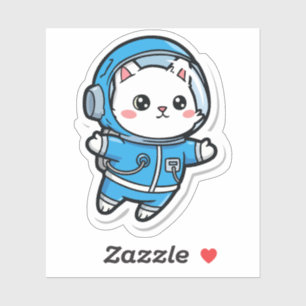 Glossy Transparent -Cute Astronaut Cat 3x3