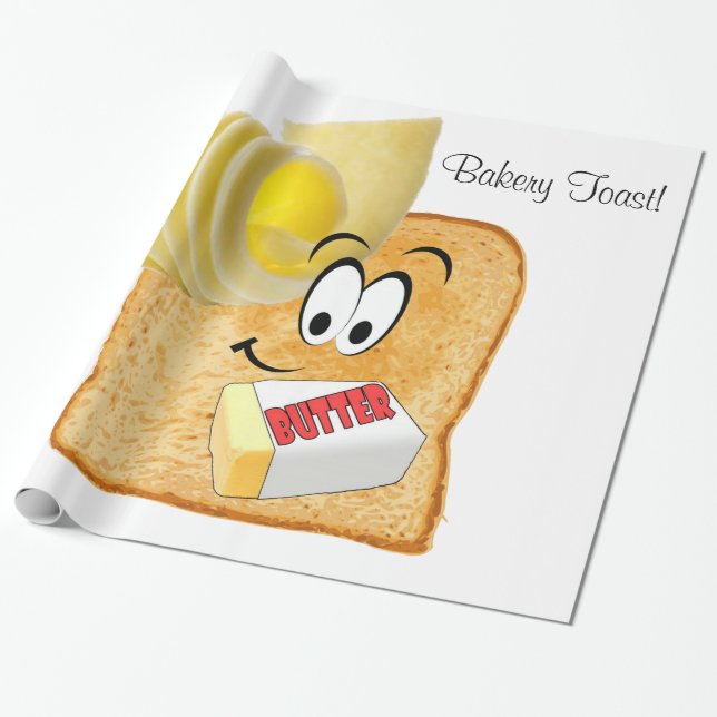 Glossy Wrapping Paper, Bakery Toast Butter Wrapping Paper (Unrolled)