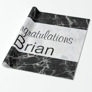 Glossy Wrapping Paper, Black & White Marble Paper