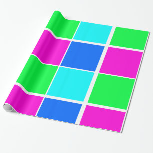 Glossy Wrapping Paper, Blue Green Pink Paper