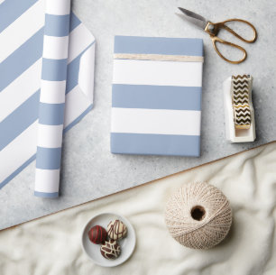 Glossy Wrapping Paper Blue & White Stripe
