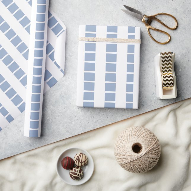 Glossy Wrapping Paper Blue & White Stripe (Crafts)