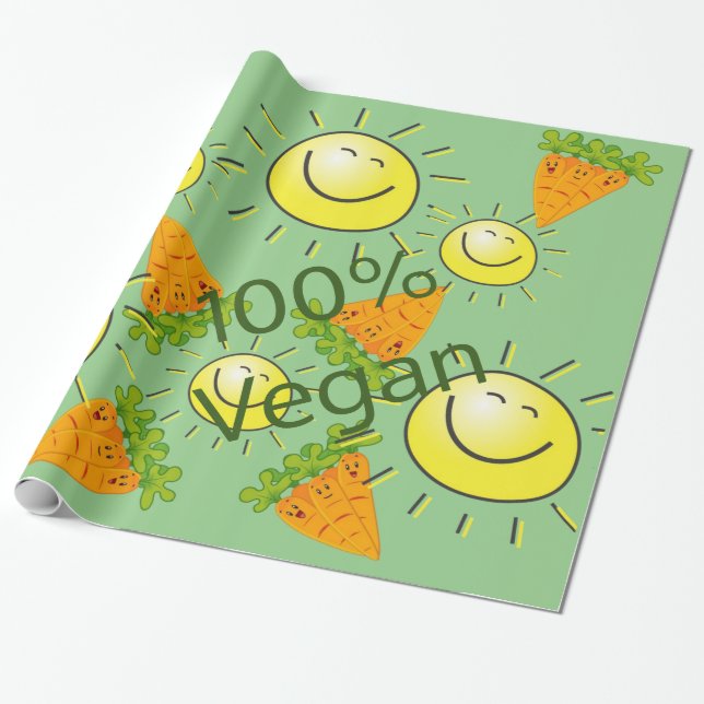 Glossy Wrapping Paper, Carrots Sun 100% Vegan Wrapping Paper (Unrolled)