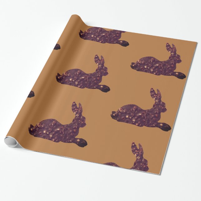 Glossy Wrapping Paper, Chocolate rabbit Paper (Unrolled)