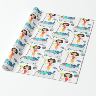Glossy Wrapping Paper, Cleaning Lady Paper