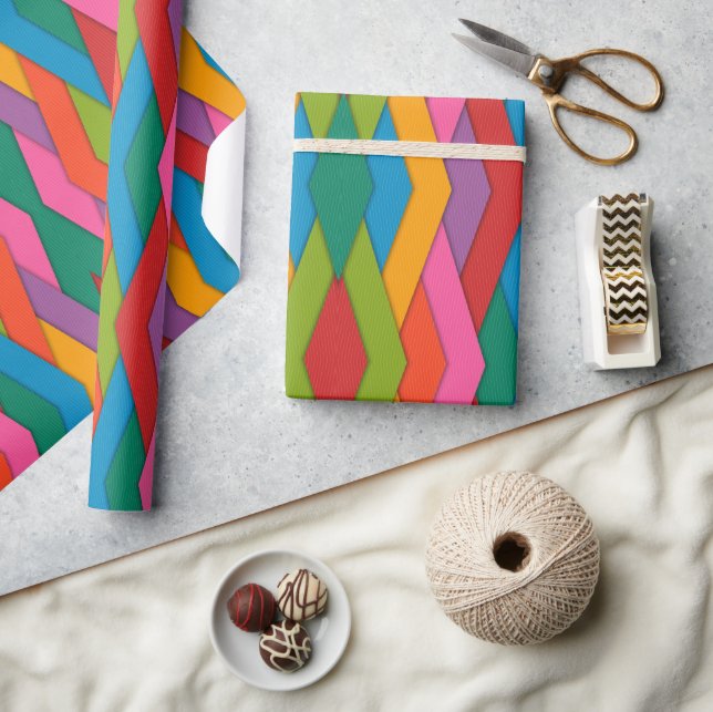 Glossy Wrapping Paper Colourful Triangles (Crafts)