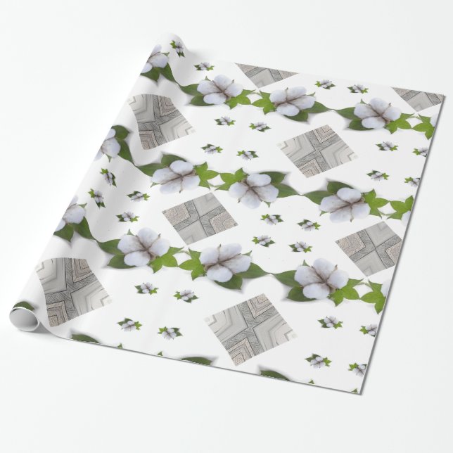 Glossy Wrapping Paper, Cotton Grey Triangles Wrapping Paper (Unrolled)