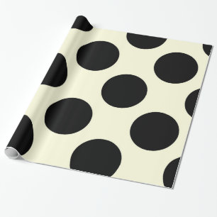 Glossy wrapping paper Dots Circles Black Cream