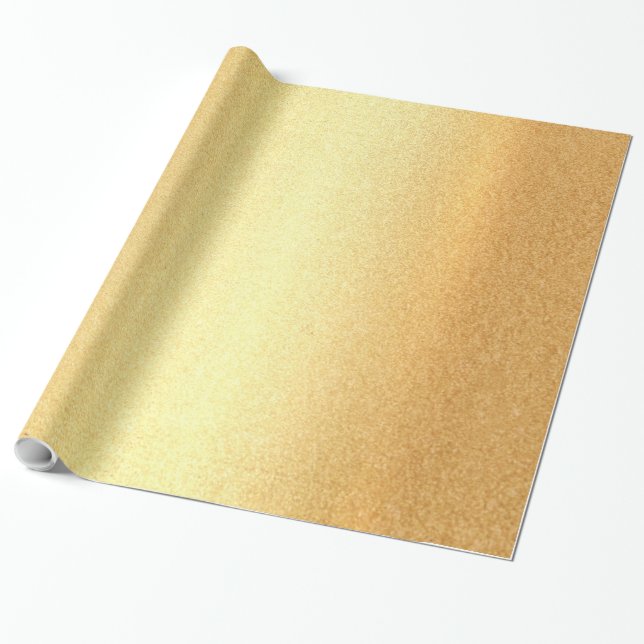 Glossy Wrapping Paper Faux Gold Glamourous (Unrolled)