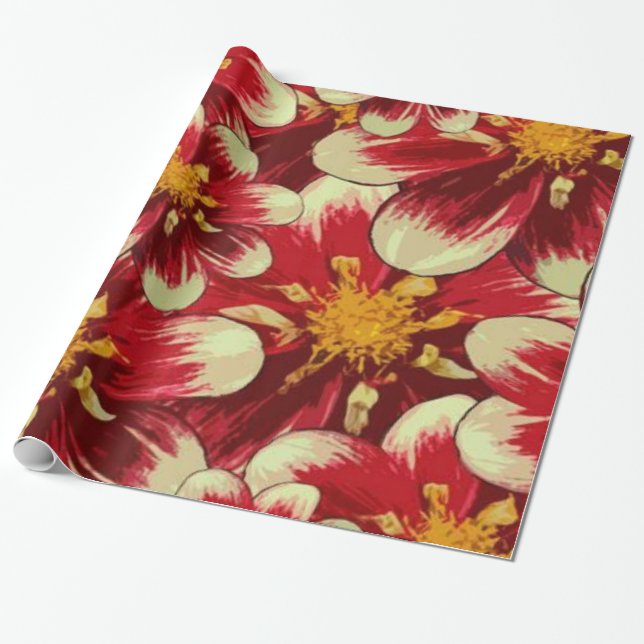 Glossy Wrapping Paper, Floral Paper (Unrolled)