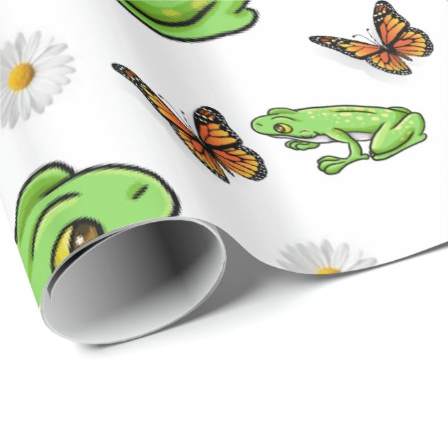 Glossy Wrapping Paper Frogs Bumblebee Butterfly (Roll Corner)